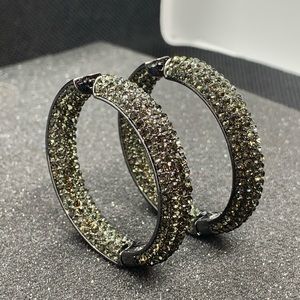 Joan Boyce Large Pave Crystal Earrings.